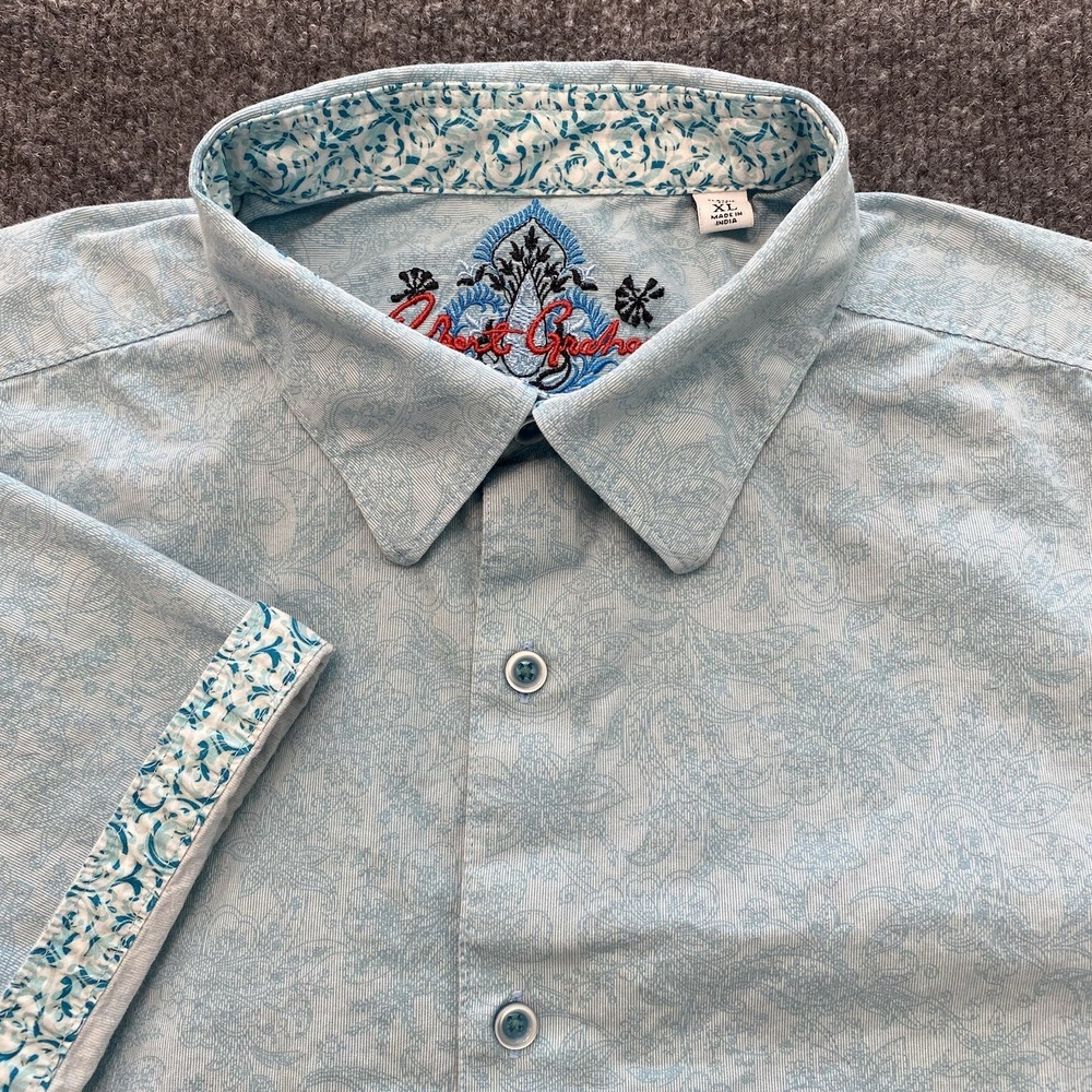 Robert Graham Paisley Floral Flip Cuff Button Shirt Mens XL Classic Fit *BLEMISH